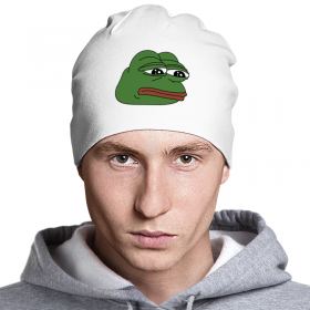 beanie с принтом Грустная лягушка в Екатеринбурге,  |  | 