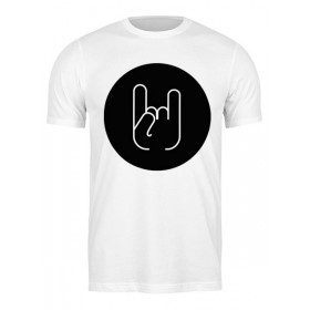 Мужская футболка с принтом Иконка с жестом Рок-н-ролл в Екатеринбурге,  |  | Тематика изображения на принте: 
