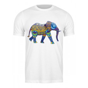 Мужская футболка с принтом Индийский Слон в Екатеринбурге,  |  | Тематика изображения на принте: 