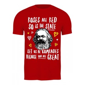Мужская футболка с принтом Розы красные, как наше государство. в Екатеринбурге,  |  | 