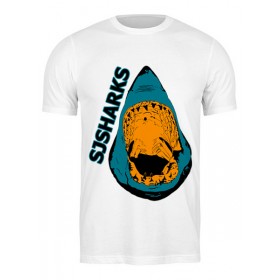 Мужская футболка с принтом San Jose Sharks Сан-Хосе Шаркс в Екатеринбурге,  |  | Тематика изображения на принте: 
