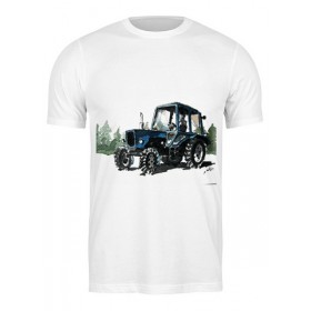 Мужская футболка с принтом трактор от михаила доманова в Екатеринбурге,  |  | 