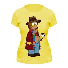 Женская футболка с принтом Гомер Симпсон (Доктор Кто) в Екатеринбурге,  |  | 