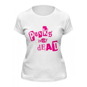 Женская футболка с принтом Punks Not Dead в Екатеринбурге,  |  | 
