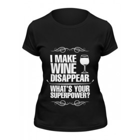 Женская футболка с принтом Wine lovers must-have в Екатеринбурге,  |  | Тематика изображения на принте: 