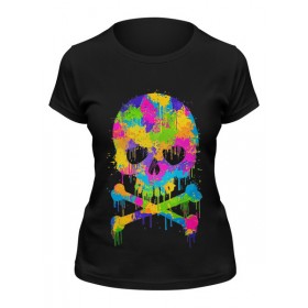 Женская футболка с принтом Череп (Skull) в Екатеринбурге,  |  | 