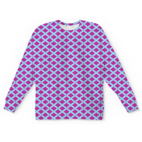 full_print_kids_sweatshirt с принтом Клетка цветная в Екатеринбурге,  |  | Тематика изображения на принте: 