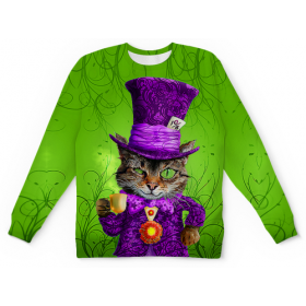 full_print_kids_sweatshirt с принтом Чеширский котик в Екатеринбурге,  |  | 