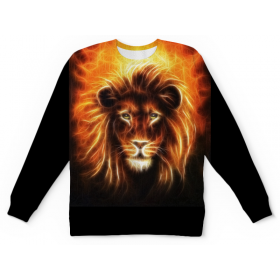 full_print_kids_sweatshirt с принтом Огненный лев в Екатеринбурге,  |  | 