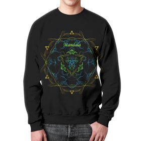 full_print_sweatshirt с принтом Узор Мандалы в Екатеринбурге,  |  | Тематика изображения на принте: 