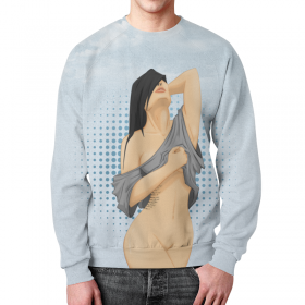 full_print_sweatshirt с принтом Gorgeous girl в Екатеринбурге,  |  | Тематика изображения на принте: 