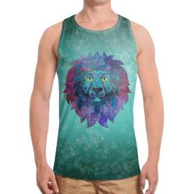 full_print_tanktop с принтом Яркий лев в Екатеринбурге,  |  | 