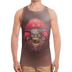 full_print_tanktop с принтом Зловещие мухоморы в Екатеринбурге,  |  | Тематика изображения на принте: 