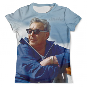 full_print_tee с принтом Leonid Brezhnev Design в Екатеринбурге, Футболка с нанесением полноцветного изображения по всей поверхности может быть выполнена в двух вариантах - ХЛОПОК и СИНТЕТИКА. | Хлопок - ткань из 100% хлопка высшего качества пенье.  <br>Синтетика - ткань с высоким содержанием синтетического волокна (до 80%).  Материал хорошо тянется, имеет приятную на ощупь фактуру | Тематика изображения на принте: 