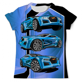 full_print_tee с принтом Hot Wheels в Екатеринбурге, Футболка с нанесением полноцветного изображения по всей поверхности может быть выполнена в двух вариантах - ХЛОПОК и СИНТЕТИКА. | Хлопок - ткань из 100% хлопка высшего качества пенье.  <br>Синтетика - ткань с высоким содержанием синтетического волокна (до 80%).  Материал хорошо тянется, имеет приятную на ощупь фактуру | Тематика изображения на принте: 