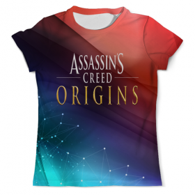 full_print_tee с принтом Assassins Creed в Екатеринбурге, Футболка с нанесением полноцветного изображения по всей поверхности может быть выполнена в двух вариантах - ХЛОПОК и СИНТЕТИКА. | Хлопок - ткань из 100% хлопка высшего качества пенье.  <br>Синтетика - ткань с высоким содержанием синтетического волокна (до 80%).  Материал хорошо тянется, имеет приятную на ощупь фактуру | 