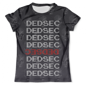 full_print_tee с принтом DEDSEC (Watch Dogs 2) в Екатеринбурге, Футболка с нанесением полноцветного изображения по всей поверхности может быть выполнена в двух вариантах - ХЛОПОК и СИНТЕТИКА. | Хлопок - ткань из 100% хлопка высшего качества пенье.  <br>Синтетика - ткань с высоким содержанием синтетического волокна (до 80%).  Материал хорошо тянется, имеет приятную на ощупь фактуру | 