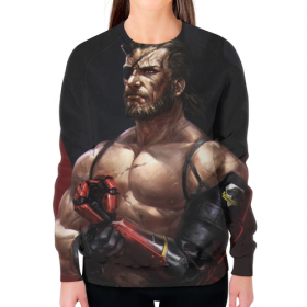 full_print_woman_sweatshirt с принтом Big Boss (Metal Gear Solid) в Екатеринбурге,  |  | 