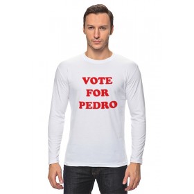 Мужской лонгслив с принтом Vote For Pedro в Екатеринбурге, Хлопок |  | 