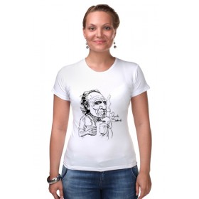 Женская футболка стрэйч с принтом Чарльз Буковски(Charles Bukowski) в Екатеринбурге,  |  | Тематика изображения на принте: 