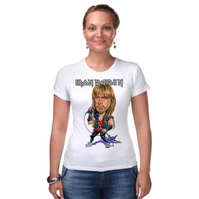 Женская футболка стрэйч с принтом Iron Maiden Band в Екатеринбурге,  |  | 