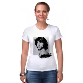 Женская футболка стрэйч с принтом Jim Morrison в Екатеринбурге,  |  | 