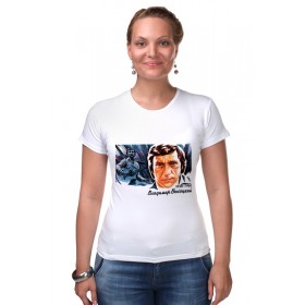 Женская футболка стрэйч с принтом Владимир Высоцкий в Екатеринбурге,  |  | Тематика изображения на принте: 