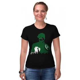Женская футболка стрэйч с принтом Зеленый Фонарь (Green Lantern) в Екатеринбурге,  |  | 