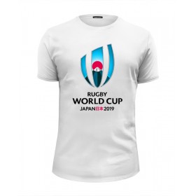 Мужская футболка Premium с принтом Rugby world cup 2019 в Екатеринбурге, Белый, черный, серый меланж, голубой: 100% хлопок, плотность 160 гр. Остальные цвета: 92% хлопок, 8% лайкра, плотность 170-180гр. |  | 