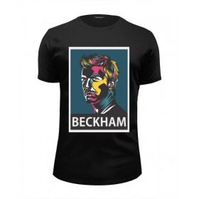 Мужская футболка Premium с принтом Дэвид Бекхэм в Екатеринбурге, Белый, черный, серый меланж, голубой: 100% хлопок, плотность 160 гр. Остальные цвета: 92% хлопок, 8% лайкра, плотность 170-180гр. |  | 