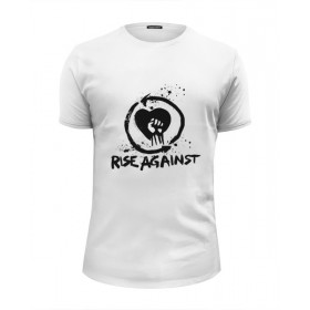 Мужская футболка Premium с принтом Rise Against в Екатеринбурге, Белый, черный, серый меланж, голубой: 100% хлопок, плотность 160 гр. Остальные цвета: 92% хлопок, 8% лайкра, плотность 170-180гр. |  | Тематика изображения на принте: 