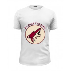 Мужская футболка Premium с принтом Arizona Coyotes в Екатеринбурге, Белый, черный, серый меланж, голубой: 100% хлопок, плотность 160 гр. Остальные цвета: 92% хлопок, 8% лайкра, плотность 170-180гр. |  | 