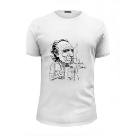 Мужская футболка Premium с принтом Чарльз Буковски(Charles Bukowski) в Екатеринбурге, Белый, черный, серый меланж, голубой: 100% хлопок, плотность 160 гр. Остальные цвета: 92% хлопок, 8% лайкра, плотность 170-180гр. |  | 