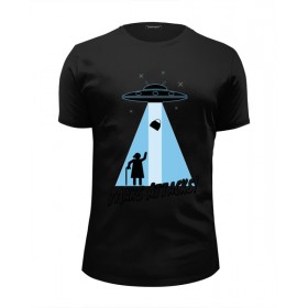 Мужская футболка Premium с принтом Mars Attacks в Екатеринбурге, Белый, черный, серый меланж, голубой: 100% хлопок, плотность 160 гр. Остальные цвета: 92% хлопок, 8% лайкра, плотность 170-180гр. |  | 