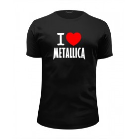 Мужская футболка Premium с принтом I love Metallica в Екатеринбурге, Белый, черный, серый меланж, голубой: 100% хлопок, плотность 160 гр. Остальные цвета: 92% хлопок, 8% лайкра, плотность 170-180гр. |  | 