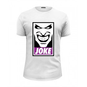 Мужская футболка Premium с принтом Джокер (Joke) в Екатеринбурге, Белый, черный, серый меланж, голубой: 100% хлопок, плотность 160 гр. Остальные цвета: 92% хлопок, 8% лайкра, плотность 170-180гр. |  | 