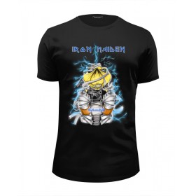 Мужская футболка Premium с принтом Iron Maiden Band в Екатеринбурге, Белый, черный, серый меланж, голубой: 100% хлопок, плотность 160 гр. Остальные цвета: 92% хлопок, 8% лайкра, плотность 170-180гр. |  | 