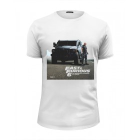 Мужская футболка Premium с принтом Fast Furious / Форсаж в Екатеринбурге, Белый, черный, серый меланж, голубой: 100% хлопок, плотность 160 гр. Остальные цвета: 92% хлопок, 8% лайкра, плотность 170-180гр. |  | 