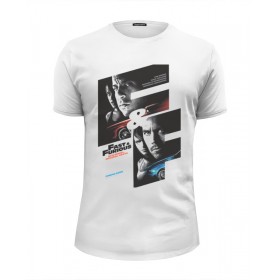Мужская футболка Premium с принтом Fast Furious / Форсаж в Екатеринбурге, Белый, черный, серый меланж, голубой: 100% хлопок, плотность 160 гр. Остальные цвета: 92% хлопок, 8% лайкра, плотность 170-180гр. |  | 