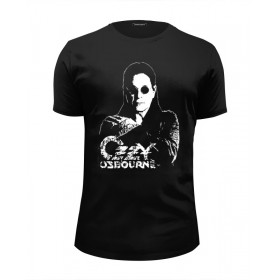 Мужская футболка Premium с принтом Ozzy Osbourne в Екатеринбурге, Белый, черный, серый меланж, голубой: 100% хлопок, плотность 160 гр. Остальные цвета: 92% хлопок, 8% лайкра, плотность 170-180гр. |  | 