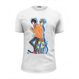 Мужская футболка Premium с принтом Nyan Cat Tac Nayn T-shirt в Екатеринбурге, Белый, черный, серый меланж, голубой: 100% хлопок, плотность 160 гр. Остальные цвета: 92% хлопок, 8% лайкра, плотность 170-180гр. |  | 