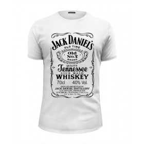 Мужская футболка Premium с принтом Jack Daniels в Екатеринбурге, Белый, черный, серый меланж, голубой: 100% хлопок, плотность 160 гр. Остальные цвета: 92% хлопок, 8% лайкра, плотность 170-180гр. |  | 