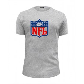 Мужская футболка Premium с принтом NFL в Екатеринбурге, Белый, черный, серый меланж, голубой: 100% хлопок, плотность 160 гр. Остальные цвета: 92% хлопок, 8% лайкра, плотность 170-180гр. |  | 