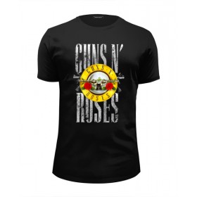 Мужская футболка Premium с принтом Guns N Roses в Екатеринбурге, Белый, черный, серый меланж, голубой: 100% хлопок, плотность 160 гр. Остальные цвета: 92% хлопок, 8% лайкра, плотность 170-180гр. |  | 