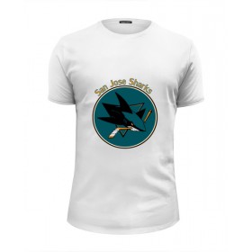 Мужская футболка Premium с принтом San Jose Sharks в Екатеринбурге, Белый, черный, серый меланж, голубой: 100% хлопок, плотность 160 гр. Остальные цвета: 92% хлопок, 8% лайкра, плотность 170-180гр. |  | 