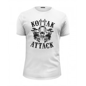 Мужская футболка Premium с принтом Kottak (ударник группы Scorpions) в Екатеринбурге, Белый, черный, серый меланж, голубой: 100% хлопок, плотность 160 гр. Остальные цвета: 92% хлопок, 8% лайкра, плотность 170-180гр. |  | 