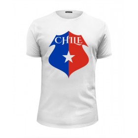 Мужская футболка Premium с принтом Сборная Чили по футболу в Екатеринбурге, Белый, черный, серый меланж, голубой: 100% хлопок, плотность 160 гр. Остальные цвета: 92% хлопок, 8% лайкра, плотность 170-180гр. |  | 