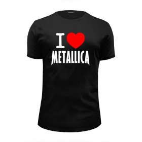 Мужская футболка Premium с принтом I love Metallica в Екатеринбурге, Белый, черный, серый меланж, голубой: 100% хлопок, плотность 160 гр. Остальные цвета: 92% хлопок, 8% лайкра, плотность 170-180гр. |  | 