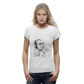 Женская футболка Premium с принтом Чарльз Буковски(Charles Bukowski) в Екатеринбурге,  |  | Тематика изображения на принте: 