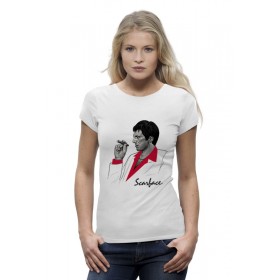 Женская футболка Premium с принтом Тони Монтана (Лицо со Шрамом) в Екатеринбурге,  |  | 